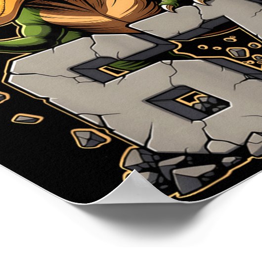 T-rex Dinosaur Funny Six Seven Meme Cool Tyrannosa ポスター (角)