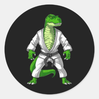 T-rex Dinosaur Jiu-jitsu Judo Karate Taekwondo Mar ラウンドシール