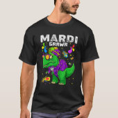 T Rex Dinosaur Mardi Gras Bead Costume Mardi Grawr Tシャツ (正面)