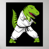 T-Rex Dinosaur Ninja Martial Arts Karate ポスター (正面)