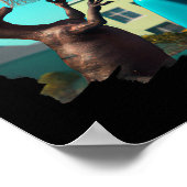 T Rex Dinosaur Playing Sketll Fun Dinosaur Sketll  ポスター (角)