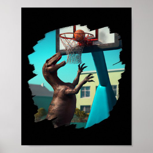 T Rex Dinosaur Playing Sketll Fun Dinosaur Sketll  ポスター (正面)