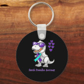 T-rex Dinosaur Suicide Prevention Awareness Day Di キーホルダー (正面)