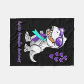 T-rex Dinosaur Suicide Prevention Awareness Day Di フリースブランケット (正面(横))