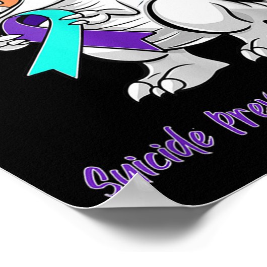 T-rex Dinosaur Suicide Prevention Awareness Day Di ポスター (角)