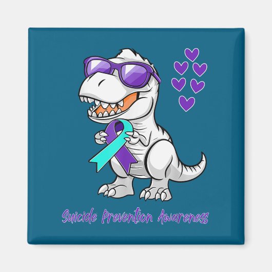 T-rex Dinosaur Suicide Prevention Awareness Day Di マグネット (正面)
