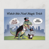 T-rex & elephant magic trick new years ポストカード (正面)