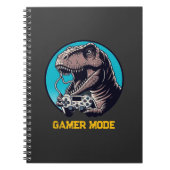 T-Rex Gamer Mode Dinosaur Art ノートブック (正面)
