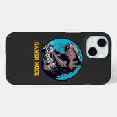 T-Rex Gamer Mode Dinosaur Art Case-Mate iPhoneケース (裏面 (横))
