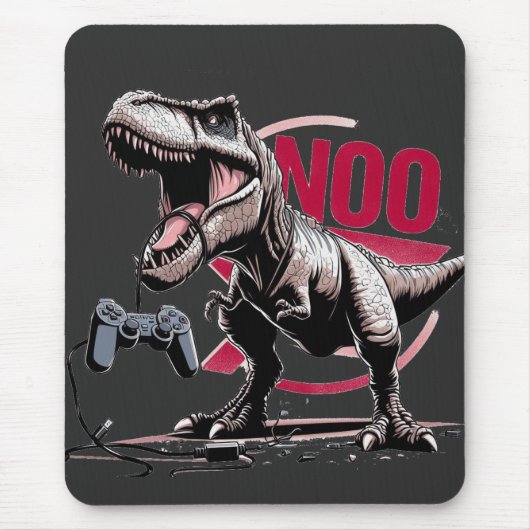 T-Rex Gamer Rage No More Design マウスパッド (正面)