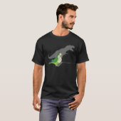 T rex Green Monk Parakeet Funny Birb memes Screami Tシャツ (正面フル)