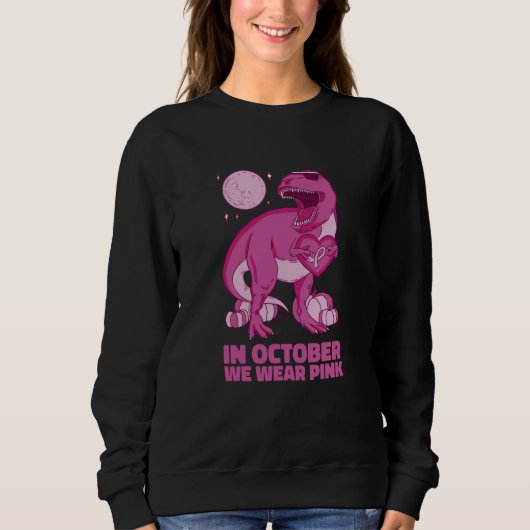 T Rex Halloween October Pink  Men Women スウェットシャツ (正面)