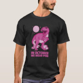 T Rex Halloween October Pink Men Women Tシャツ (正面)