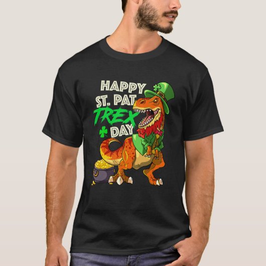 T Rex Happy St Pat Trex Day St Patricks Day Dinosa Tシャツ (正面)
