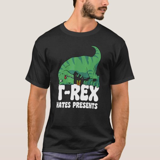 T Rex Hates Presents Short Arms Dino   TRex Tシャツ (正面)