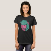 T Rex Hugging a Heart Valentine Tyrannosaur Rex Cu Tシャツ (正面フル)