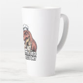 T-Rex I Survived Turkey Day Chef  カフェラテマグ (右アングル)