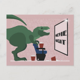 T Rex on Movie Night Postcard シーズンポストカード
