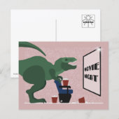 T Rex on Movie Night Postcard シーズンポストカード (正面/裏面)