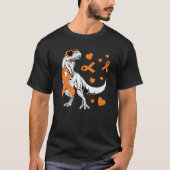 T Rex & Orange Ribbon Multiple Sclerosis Awareness Tシャツ (正面)