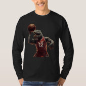 T Rex playing Basketball Coach Dino Trex Rex Sport Tシャツ (正面)