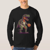 T Rex playing Basketball Coach Dino Trex Rex Sport Tシャツ (正面)