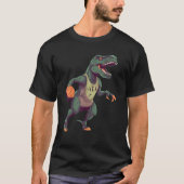 T Rex playing Basketball Coach Dino Trex Rex Sport Tシャツ (正面)