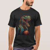 T Rex playing Basketball Coach Dino Trex Rex Sport Tシャツ (正面)