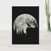 t-rex roar on mountain halloween moon カード (正面)
