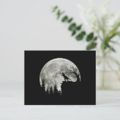 t-rex roar on mountain halloween moon ポストカード (スタンド正面)