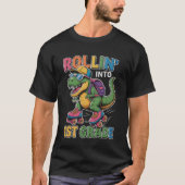 T Rex Rollin into 1st Grade Back to School First D Tシャツ (正面)