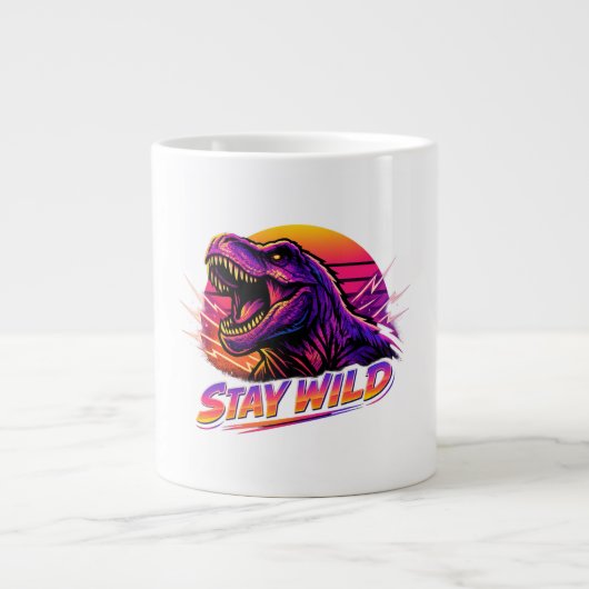 T-Rex Stay Wild ジャンボコーヒーマグカップ (正面)