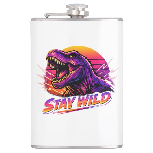 T-Rex Stay Wild フラスク (正面)