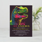 T-Rex-tasticな恐竜の誕生日パーティー！ 招待状 (スタンド正面)
