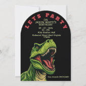 T-Rex Themed Boy Birthday Invitation 招待状 (正面)