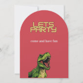 T-Rex Themed Boy Birthday Invitation 招待状 (裏面)