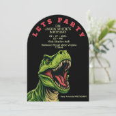 T-Rex Themed Boy Birthday Invitation 招待状 (スタンド正面)