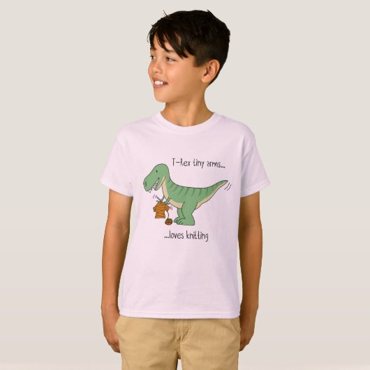 T-Rex tiny arms: knitting Tシャツ (正面フル)