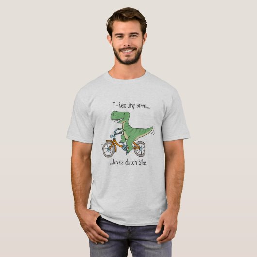 T-Rex tiny arms loves dutch bikes Tシャツ (正面フル)