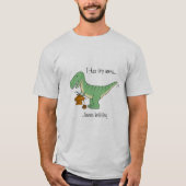T-Rex tiny arms loves knitting Tシャツ (正面)