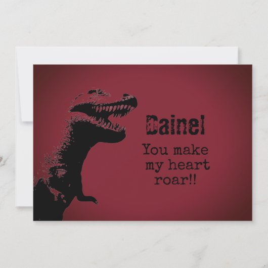 T-Rex Valentine Card 招待状 (正面)