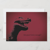 T-Rex Valentine Card 招待状 (裏面)