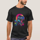 T Rex Vaporwave Synthwave Retro 80s Aesthetic Chil Tシャツ (正面)