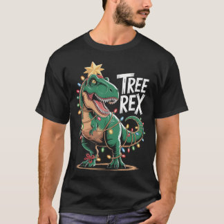 T-Rex Xmas Shirt – Dinosaurier mit Lichterkette Tシャツ