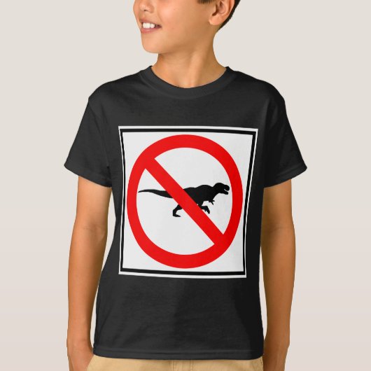 T-Rexesのハイウェーの印の恐竜無し Tシャツ (正面)