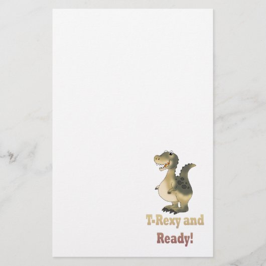 T-RexyとReady Dinoアニメ 便箋 (正面)