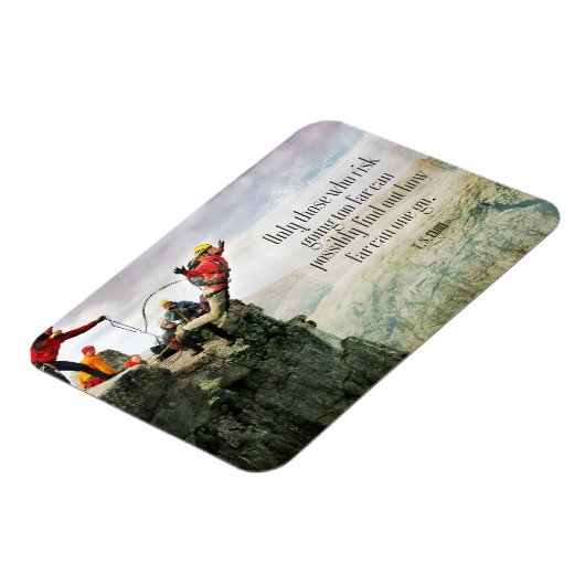 T.S.エリオット感動的引用文「どのくらい遠い」柔軟性 マグネット (左側)