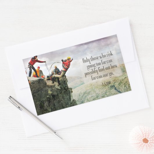 T.S.エリオット感動的引用文「距離」 長方形シール (封筒)