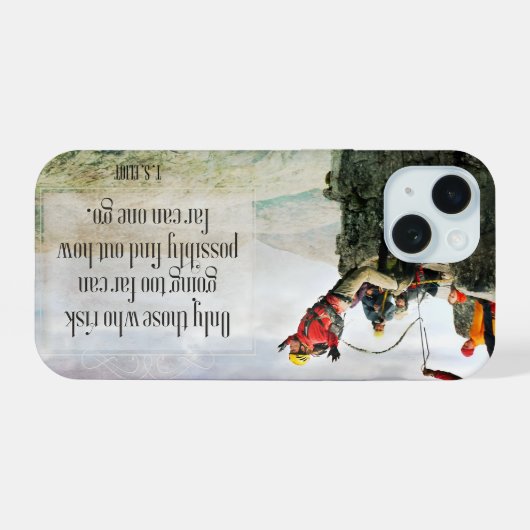T.S.エリオット感動的引用文「距離」 iPhone 15ケース (裏面横)