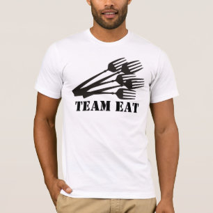 t SH食べることを調理するフォークを食事する夕食の多く… Tシャツ